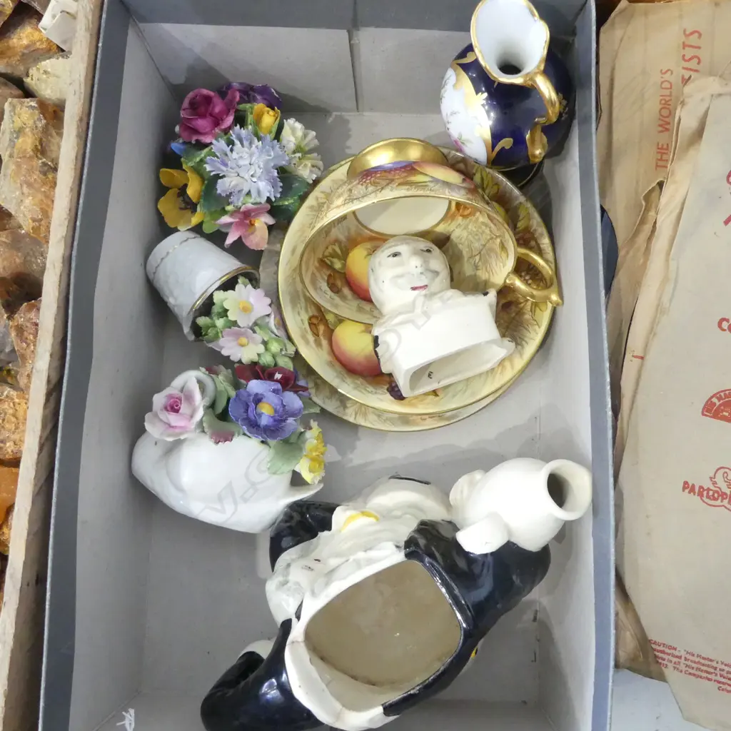 SMALL TRAY AYNSLEY CSP FIGURAL TEAPOT FLORAL ORNS ETC Image 1++