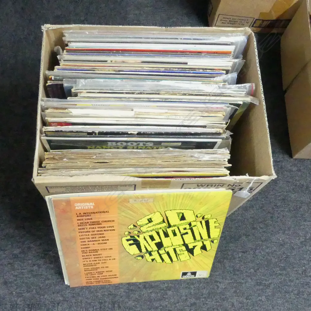 BOX of LPS VARIOUS VINTAGE INCLDS; JAZZ to ROBERT PLANT & RAMONES Image 1++