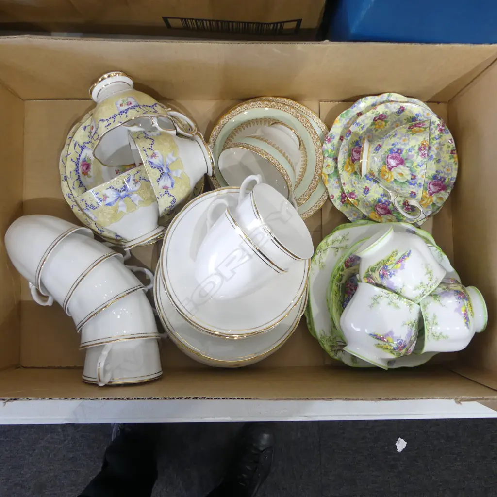 COLLECTION ENGLISH CHINA C/S/P INCLDS; ROYAL ALBERT 'GREENWOOD TREE' TRIOS Image 1++