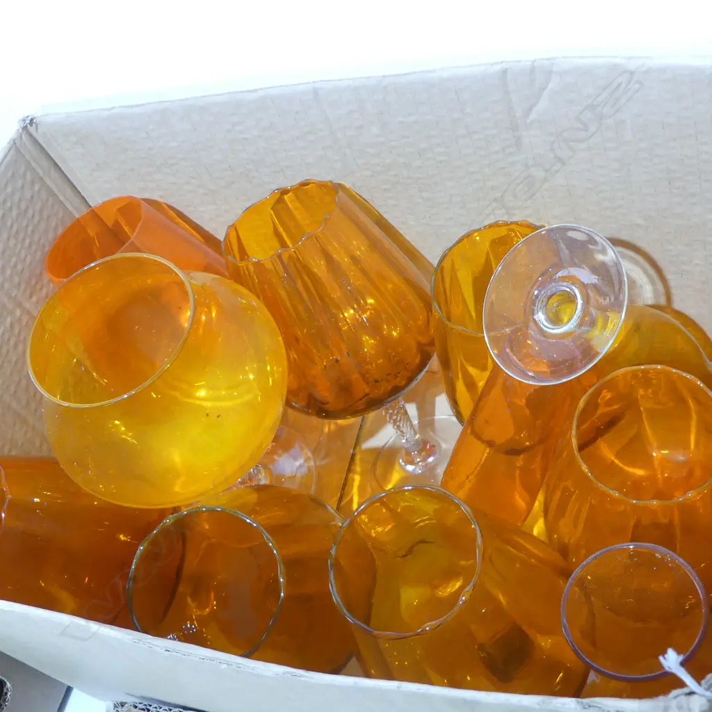 ORANGE ART GLASS VASES Image 1++