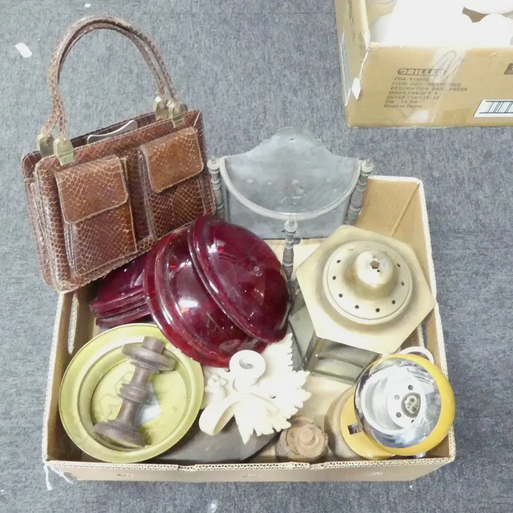 HANDBAG, RED GLASS LENSES, LANTERN ETC Image 1++