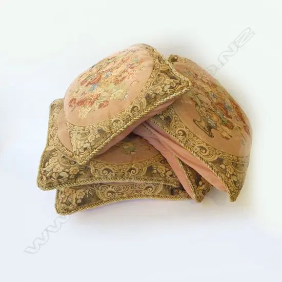 5 CUSHIONS, FLORAL TAPESTRY DESIGN