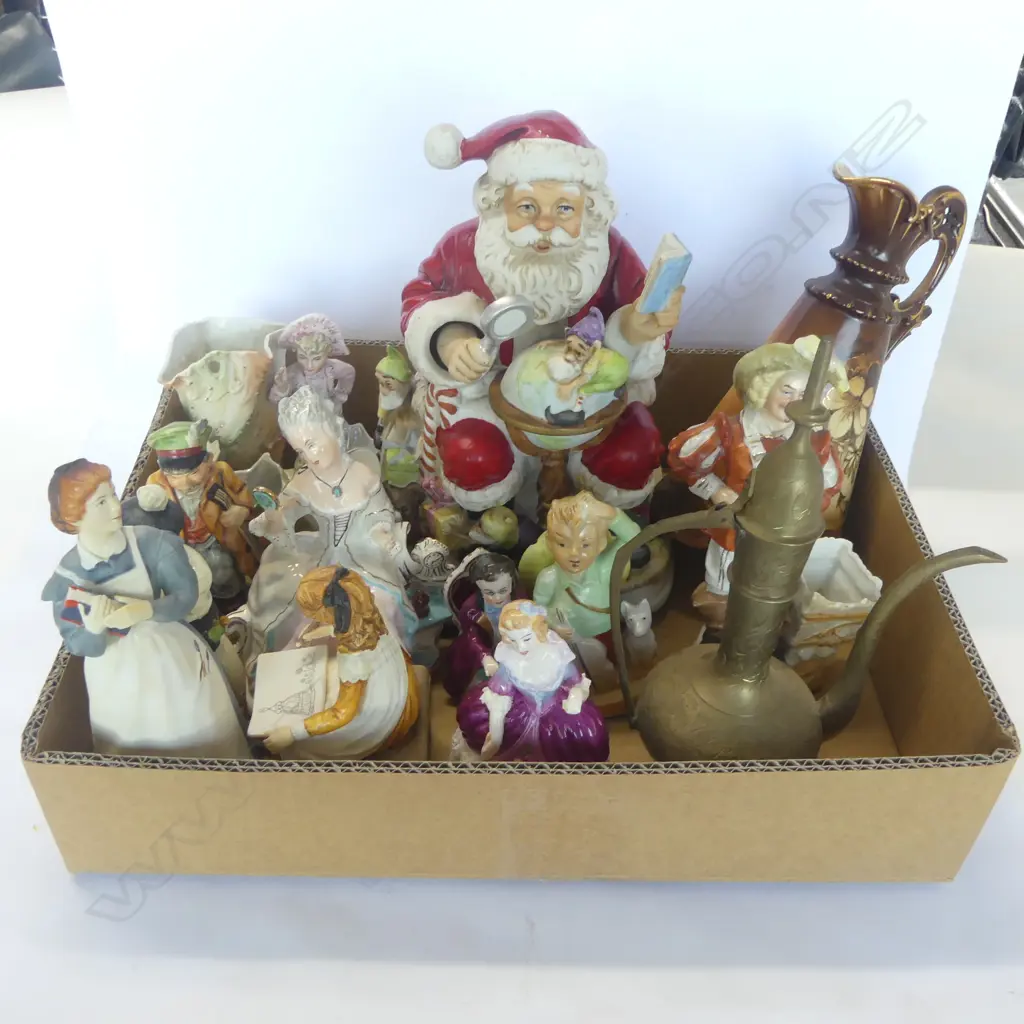 TRAY LOT EDWARDIAN CHINA FIGURINES  ETC Image 1++