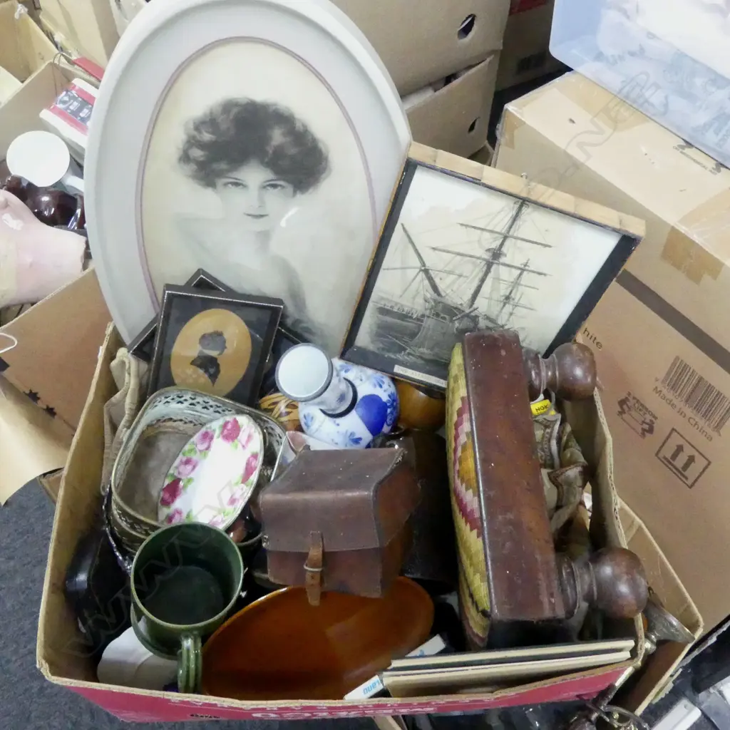 COLLECTION OF ASST. INCLUDING STOOL, CHINA, LUKE ADAMS MUG (FAULTS), etc Image 1++