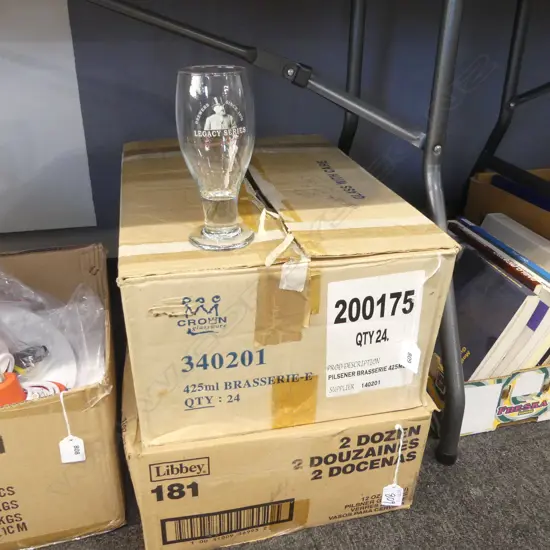 2 BOXES BEER GLASSES 