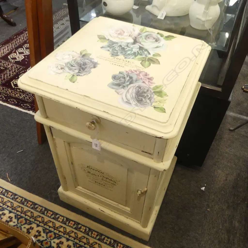 ROSE PAINTED CABINET 650x401mm  Image 1++