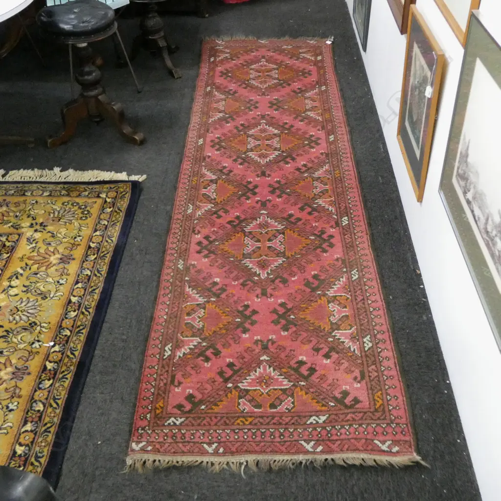 HAND KNOTTED ALL WOOL RUNNER 2880x810mm Image 1++