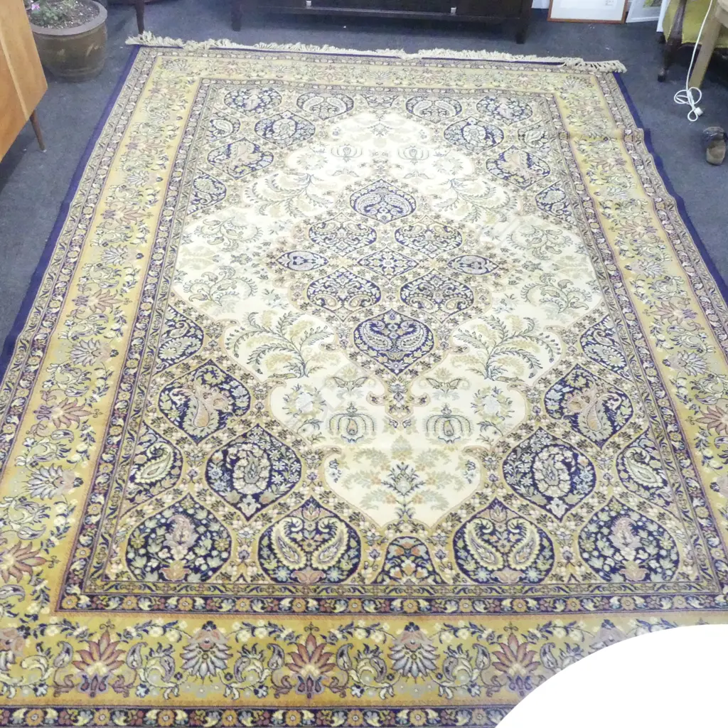 BELGIAN MACHINED WOOL PILE RUG 3650x2740mm Image 1++
