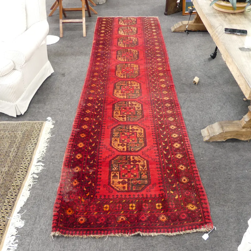 HAND KNOTTED ALL WOOL RUNNER 3300X970MM Image 1++