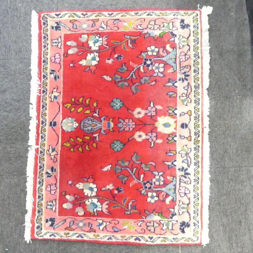 PERSIAN HAND KNOTTED WOOL PILE RUG 1000x710mm Image 1++