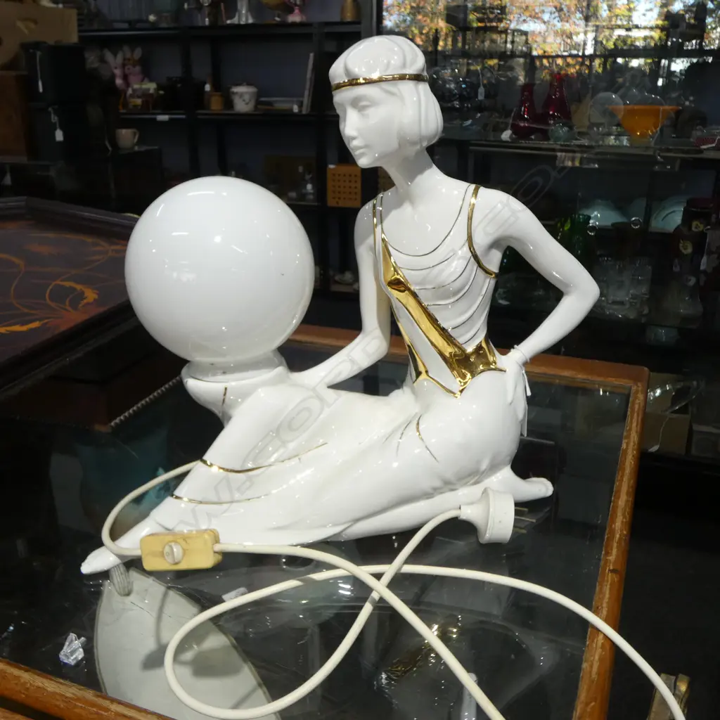 ITALIAN ART DECO STYLE LAMP, WORKING 400x150x370mm Image 1++