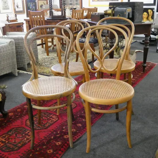 FOUR BENTWOOD CHAIRS 