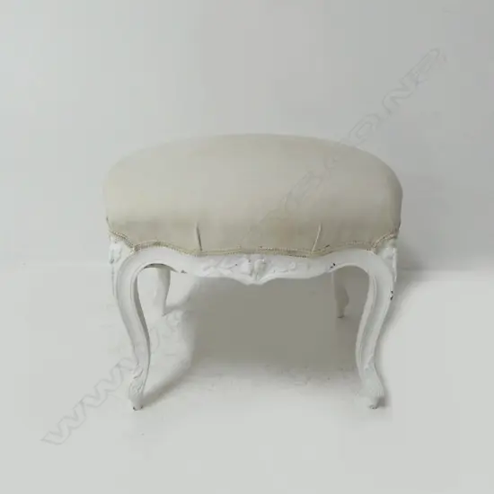 FRENCH STYLE WHITE FOOT STOOL
