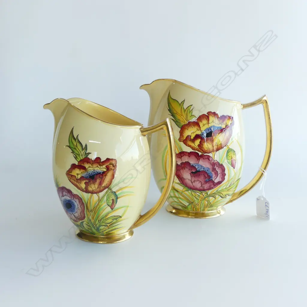 2 CARLTON WARE ICELAND POPPY JUGS H.210mm Image 1++