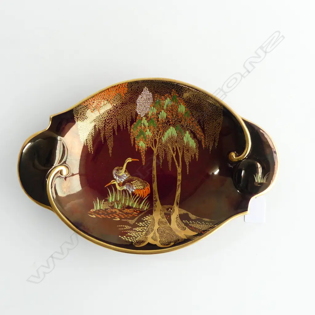CARLTON WARE ROUGE ROYALE STORKS PAT. TREE DISH W.295mm Image 1++