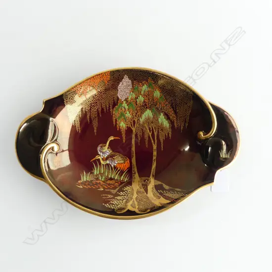 CARLTON WARE ROUGE ROYALE STORKS PAT. TREE DISH W.295mm