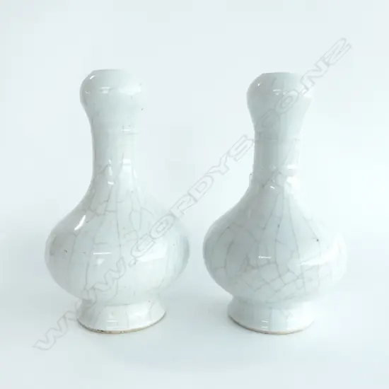 PR CHINESE CRACKLE GLAZE VASES H.240mm, QING MARK TO BASE