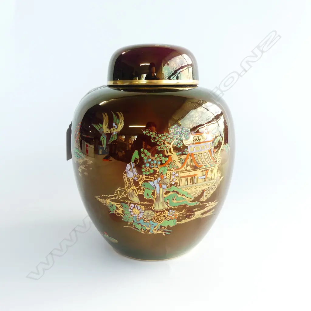 CARLTON WARE ROUGE ROYAL NEW MIKADO LIDDED GINGER JAR H.190mm Image 1++