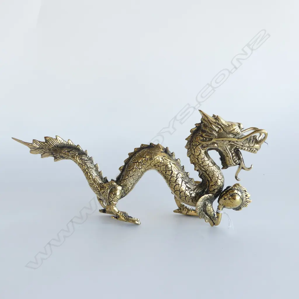 BRASS CHINESE DRAGON ORNAMENT L.290mm Image 1++