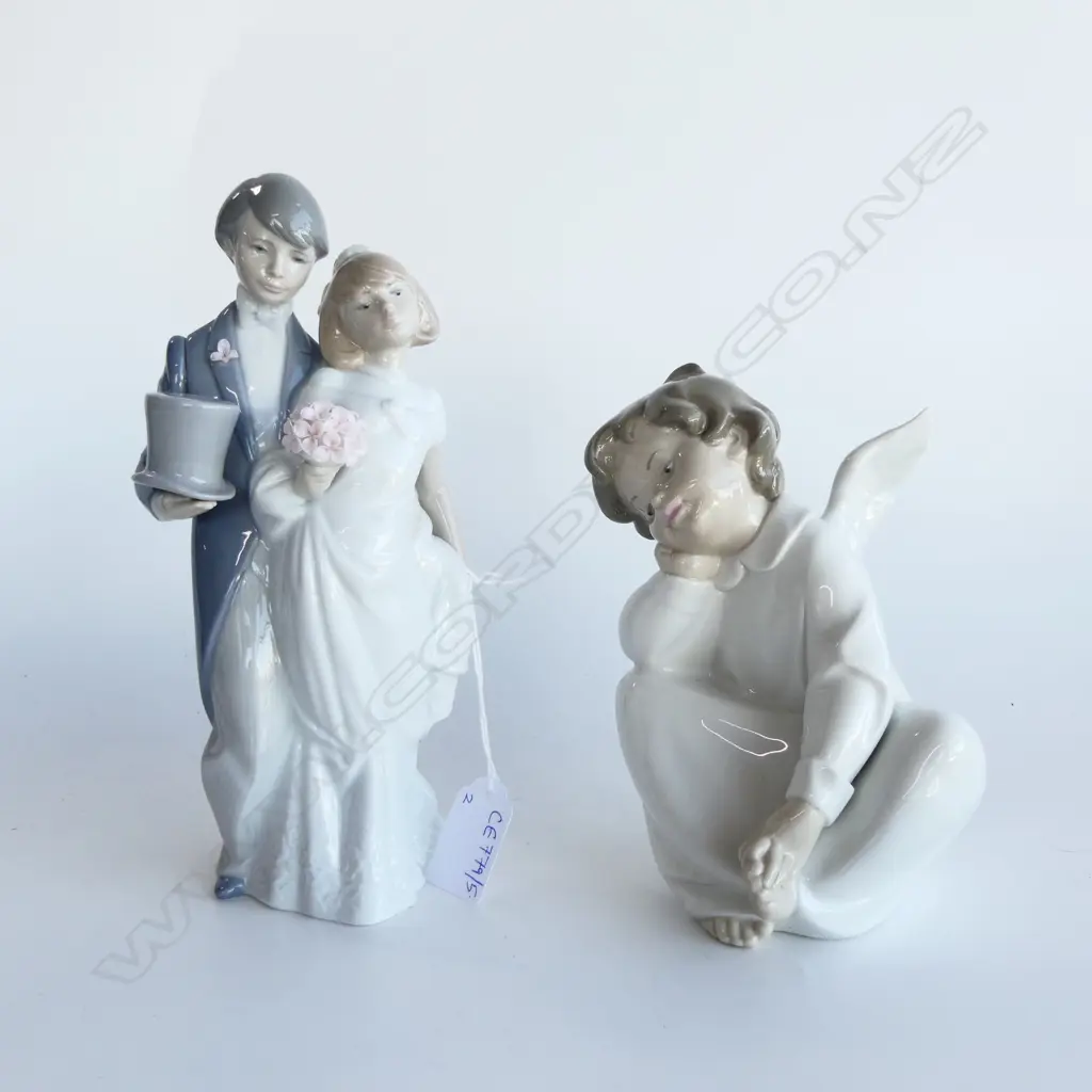 LLADRO #6164 MARRIED COUPLE H.205mm, #4961 BOY ANGEL Image 1++