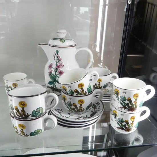 VILLEROY & BOCH 'BOTANICA' COFFEE/TEA SET: no sugar