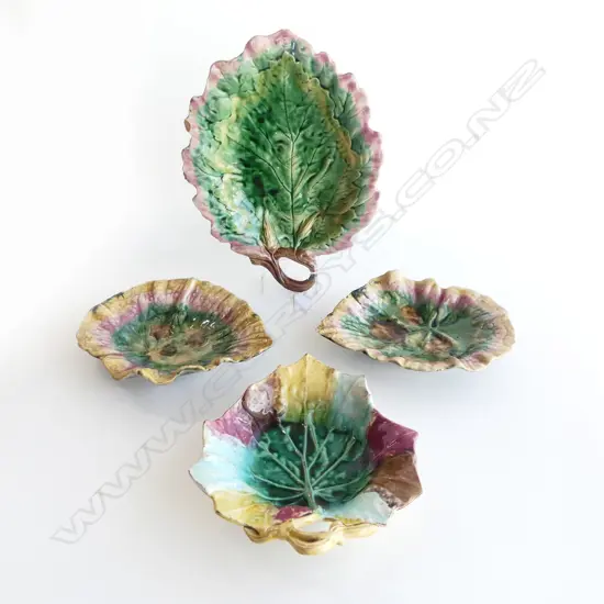 4 PCES MAJOLICA; 3 BY GRIFFEN, SMITH & HALL PHOENIXVILLE PA W.310mm minor faults