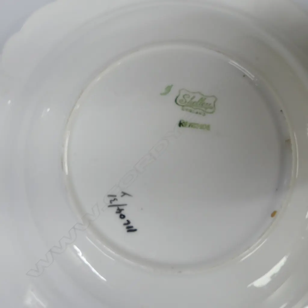 SHELLEY CHINA YELLOW BOWL RED ROOF PAT DIA 240MM Image 1++
