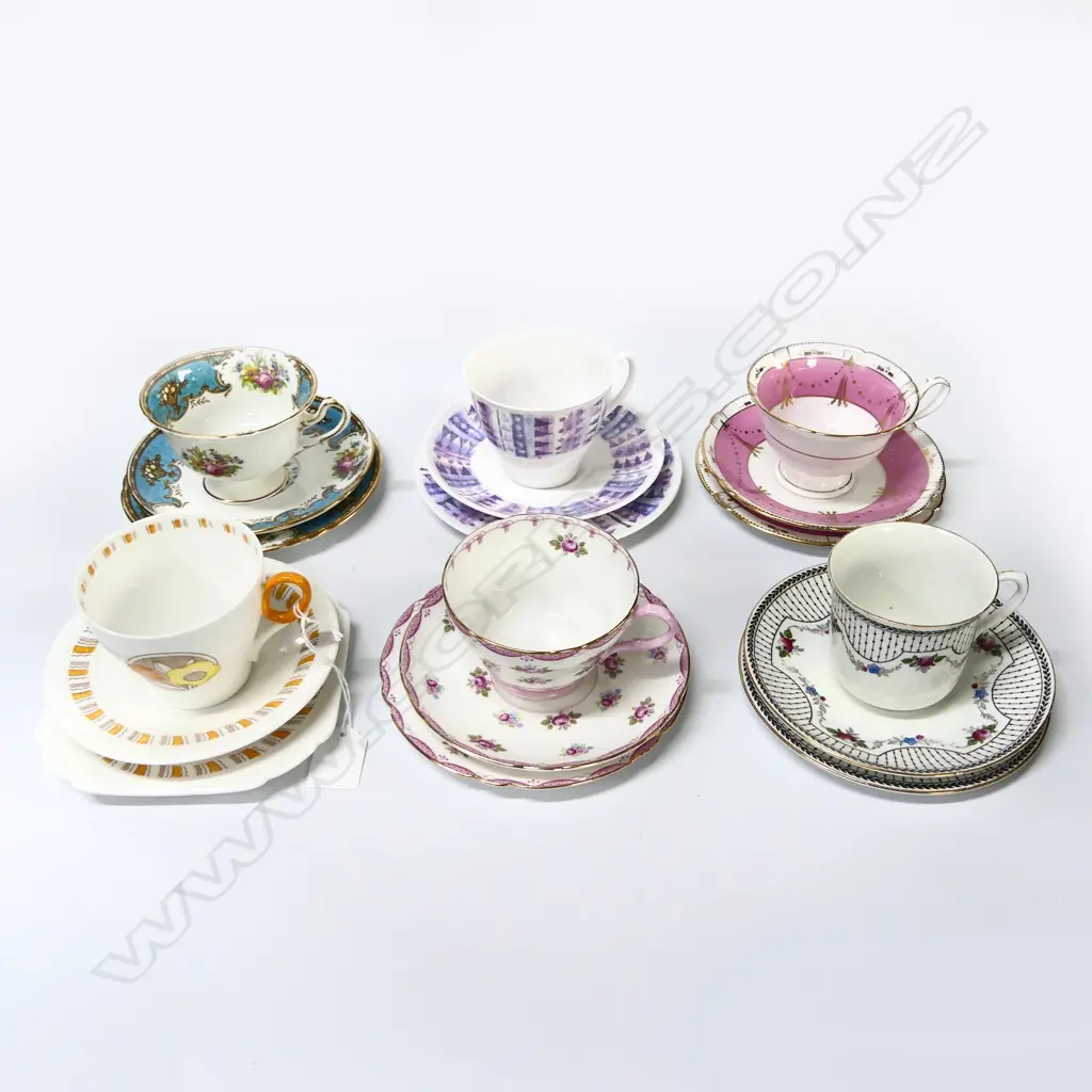6 SHELLEY CHINA TRIOS MIXED PATS Image 1++
