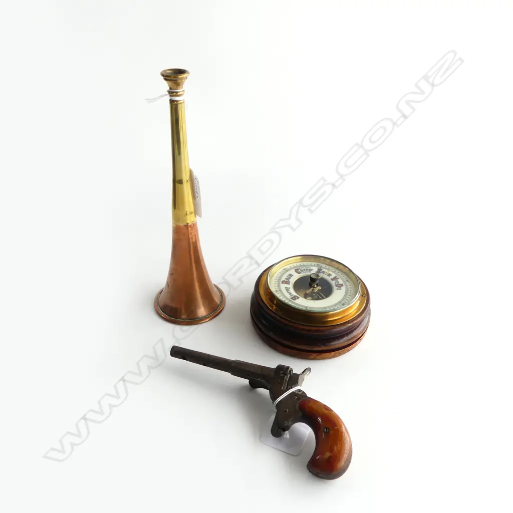 HUNTING HORN L.225mm, BAROMETER 110mm dia, STARTING PISTOL Image 1++