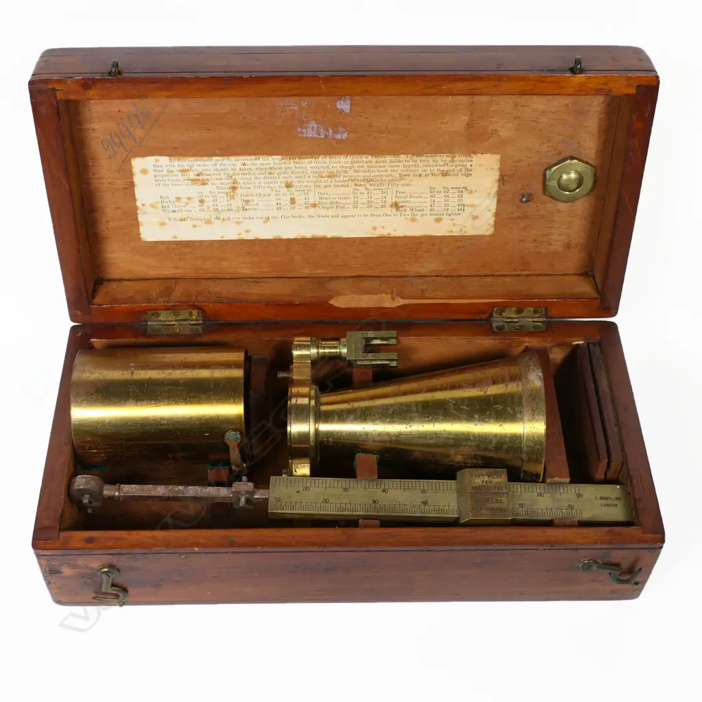 Oertling grain measuring Chondrometer - in original mahogany box. Image 1++