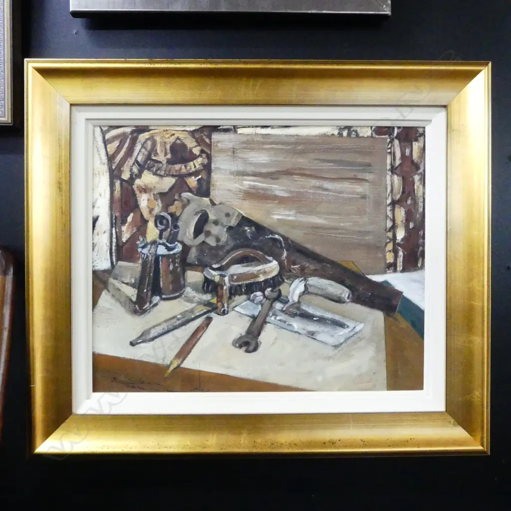 RUSSELL HOLLINGS, STILL LIFE, OIL ON BOARD, 395x500mm Image 1++