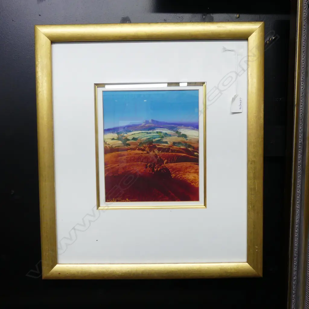 FRAMED W/C CENTRAL AUSTRALIAN LANDSCAPE SIGNED KATE SMITH H270 W200MM Image 1++