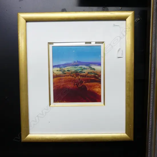 FRAMED W/C CENTRAL AUSTRALIAN LANDSCAPE SIGNED KATE SMITH H270 W200MM