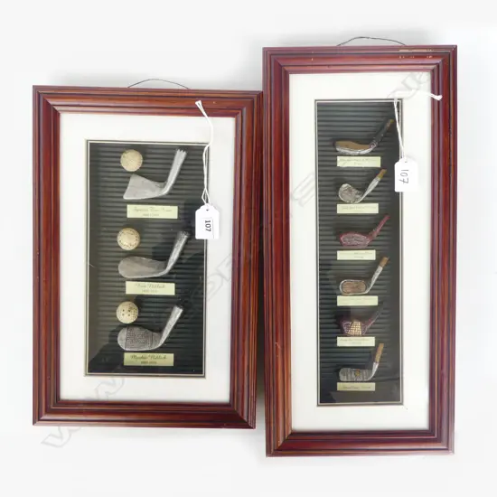2 FRAMED GOLF DISPLAYS 320x90mm