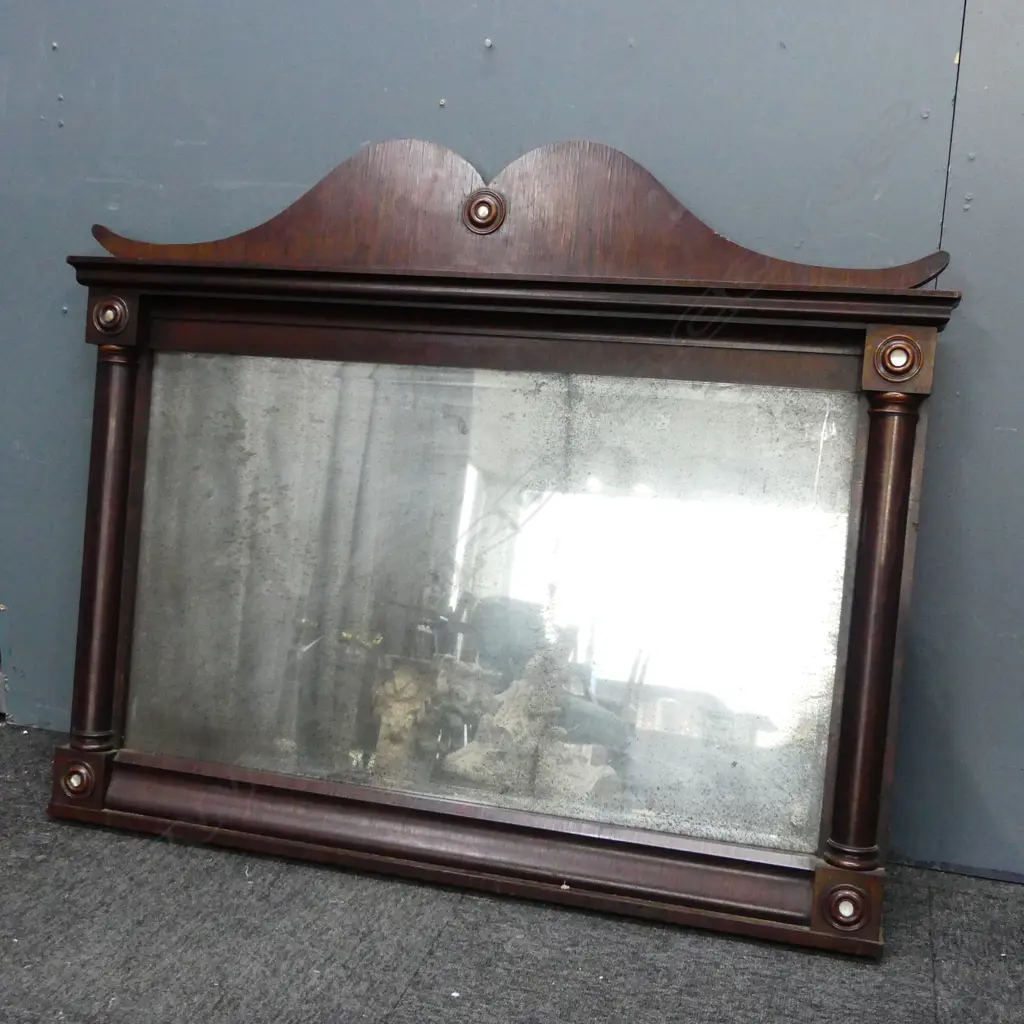 REGENCY MAHOGANY OVER MANTLE MIRROR 830x1020mm Image 1++