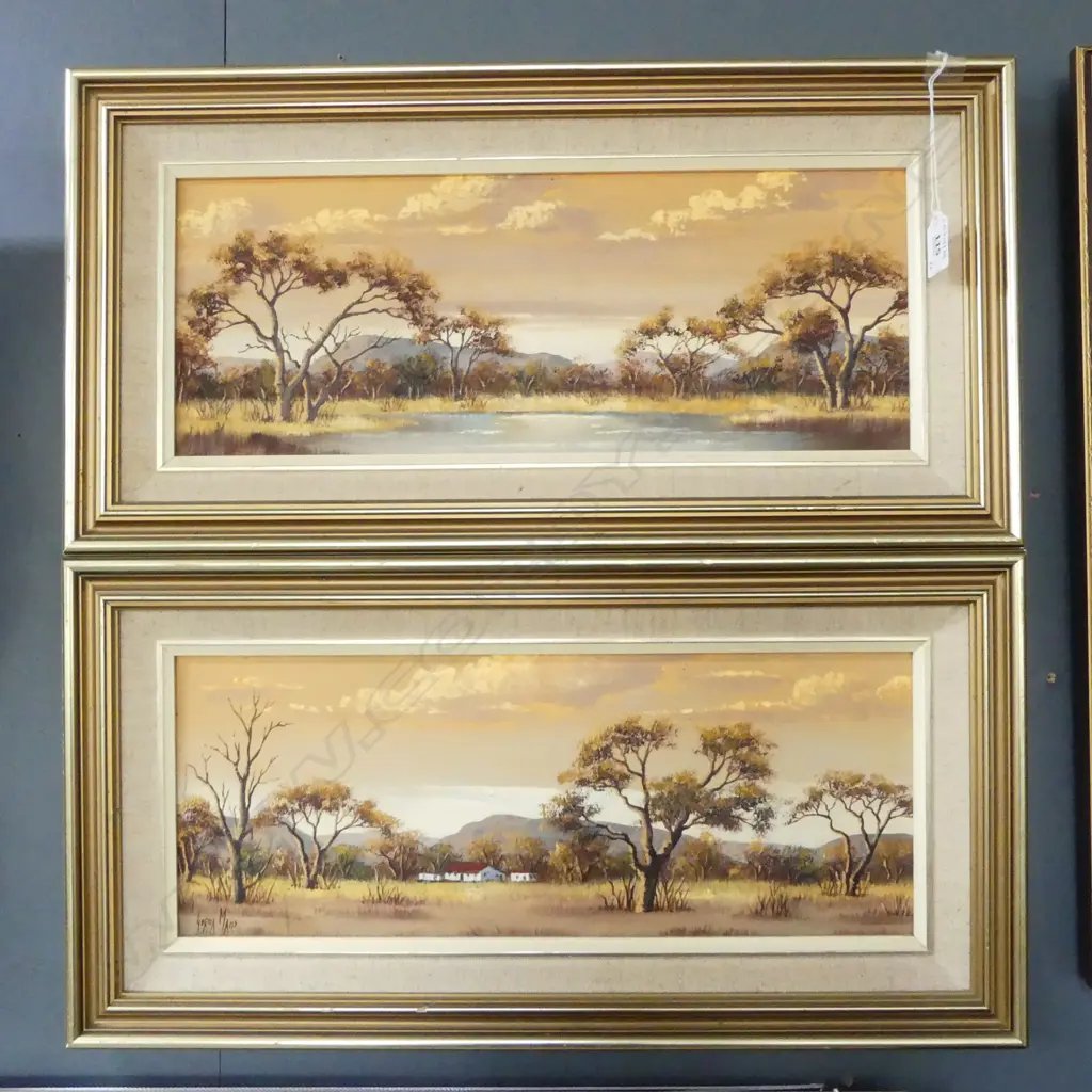 PR FRAMED OILS RURAL AUSTRALIA SIGNED GERDA MANS H170 W430MM Image 1++