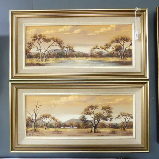 PR FRAMED OILS RURAL AUSTRALIA SIGNED GERDA MANS H170 W430MM