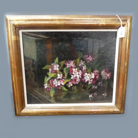 STILL LIFE, OIL ON CANVAS ON BOARD, 270x330mm