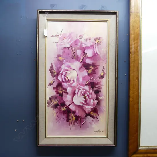 OIL ON BOARD S/LIFE ROSES SIGNED GEROA MANS H400 W300