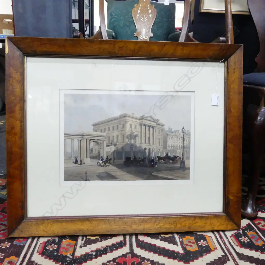 FRAMED HAND COLOURED? PRINT, CITY SCENE 290x400mm Image 1++