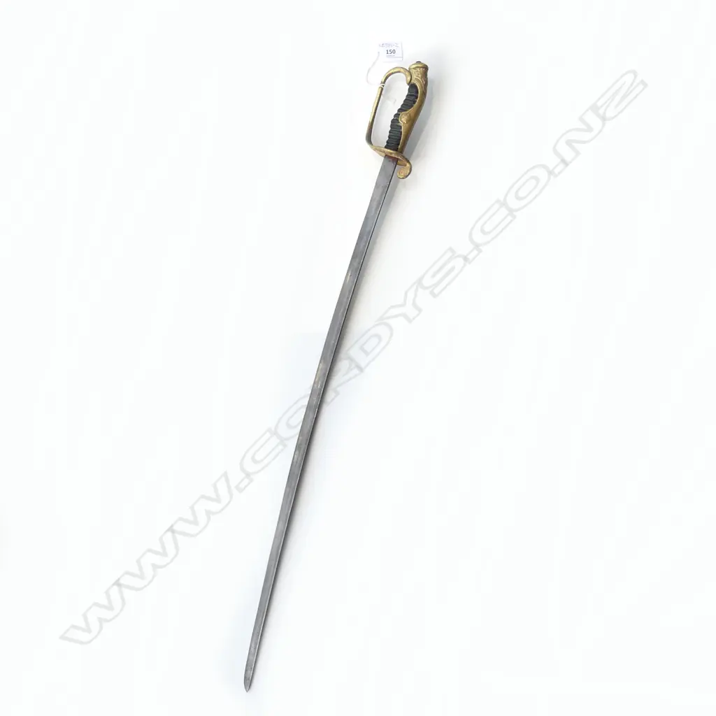 COSTUME BRITISH OFFICERS SWORD w. BRASS HILT L.860mm Image 1++