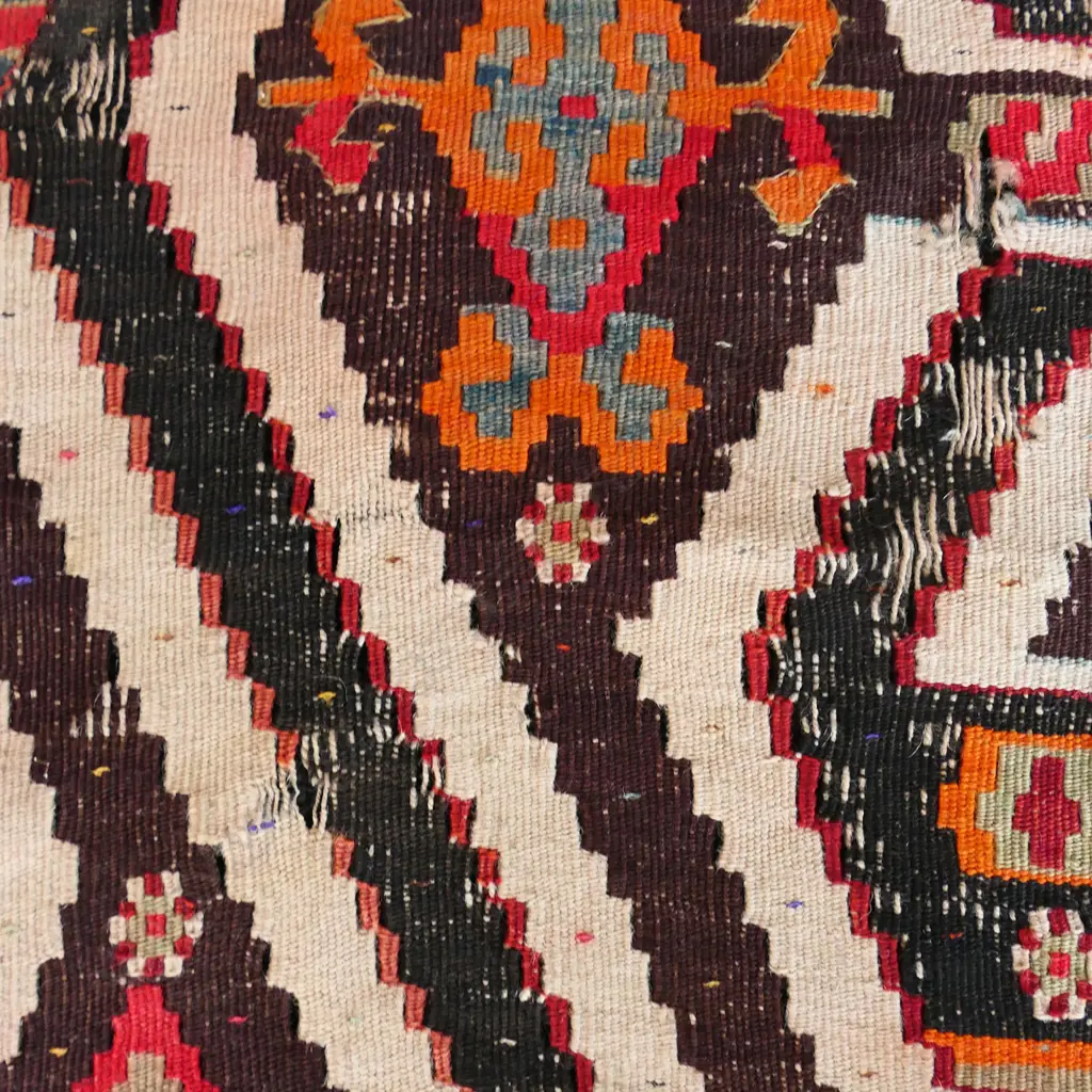 RARE ANTIQUE KELIM PATTERN SAMPLER RUG, 2100 x 950mm Image 1++