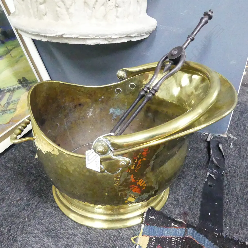 COAL SKUTTLE H.260mm & TONGS Image 1++
