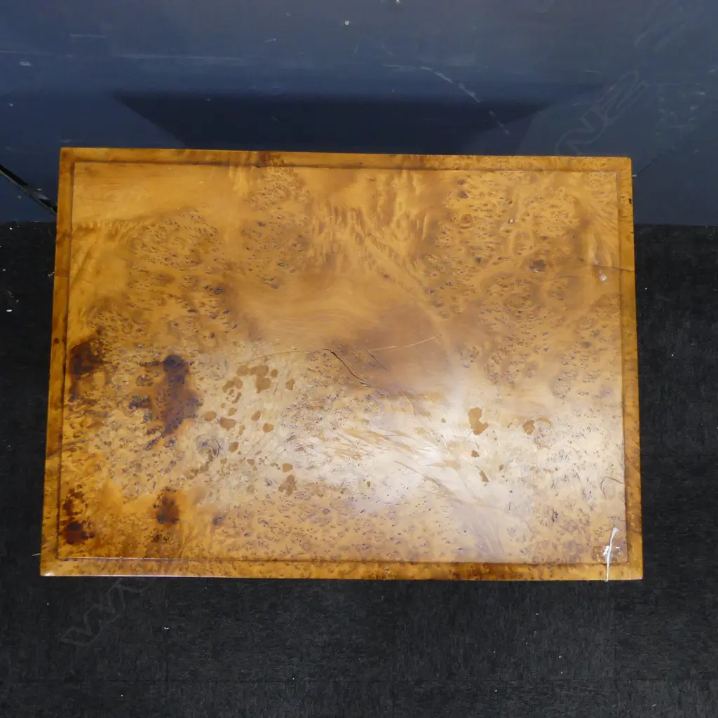 BURR WALNUT TOP TABLE 750x550x740mm (TOP MARKED) Image 1++