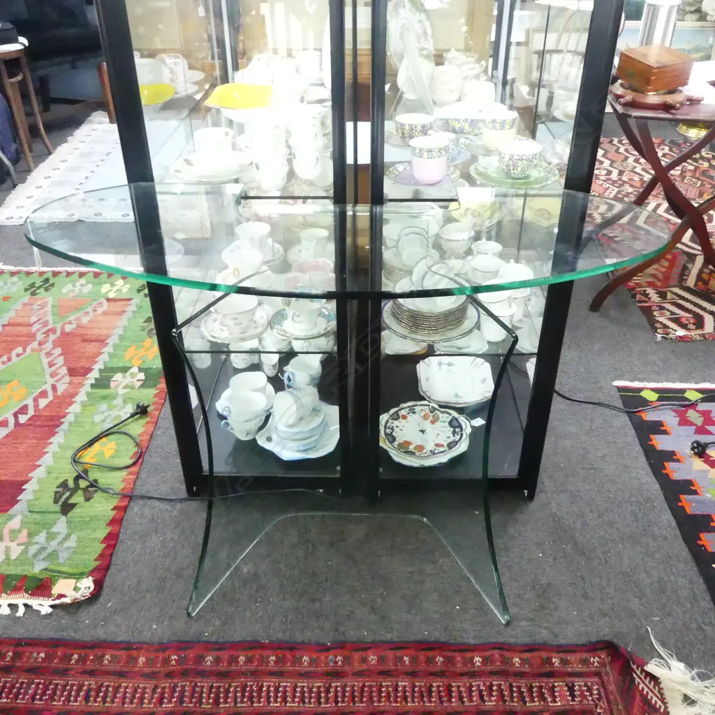 MODERN ALL GLASS CONSOLE TABLE Image 1++