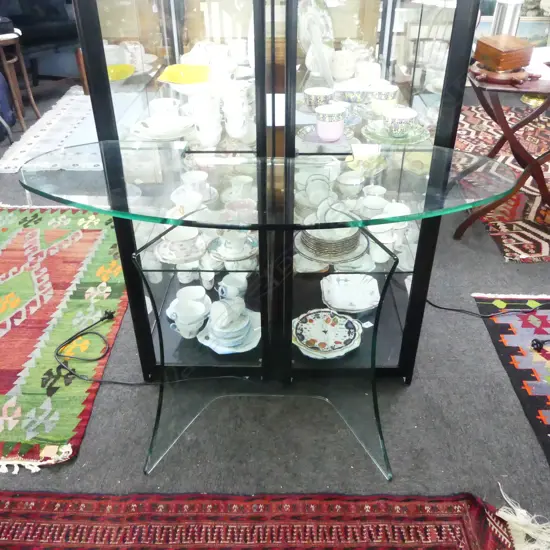 MODERN ALL GLASS CONSOLE TABLE