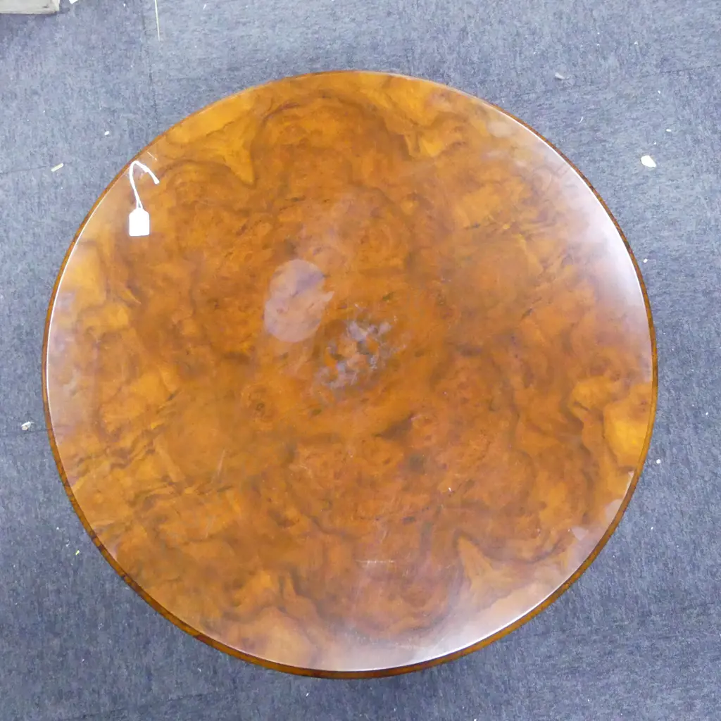 FLAME MAHOGANY TOP COFFEE TABLE Dia.800 H.500mm Image 1++