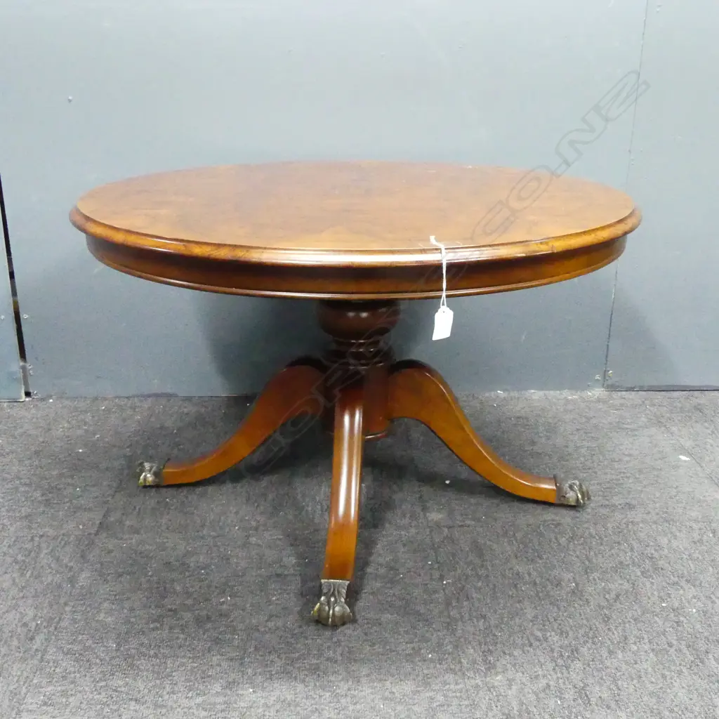 FLAME MAHOGANY TOP COFFEE TABLE Dia.800 H.500mm Image 1++