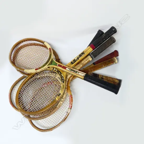 7 VINTAGE WOODEN TENNIS RACQUETS