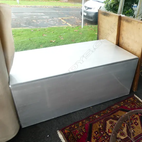 BRUSHED METAL COFFEE TABLE 1210x600x490mm